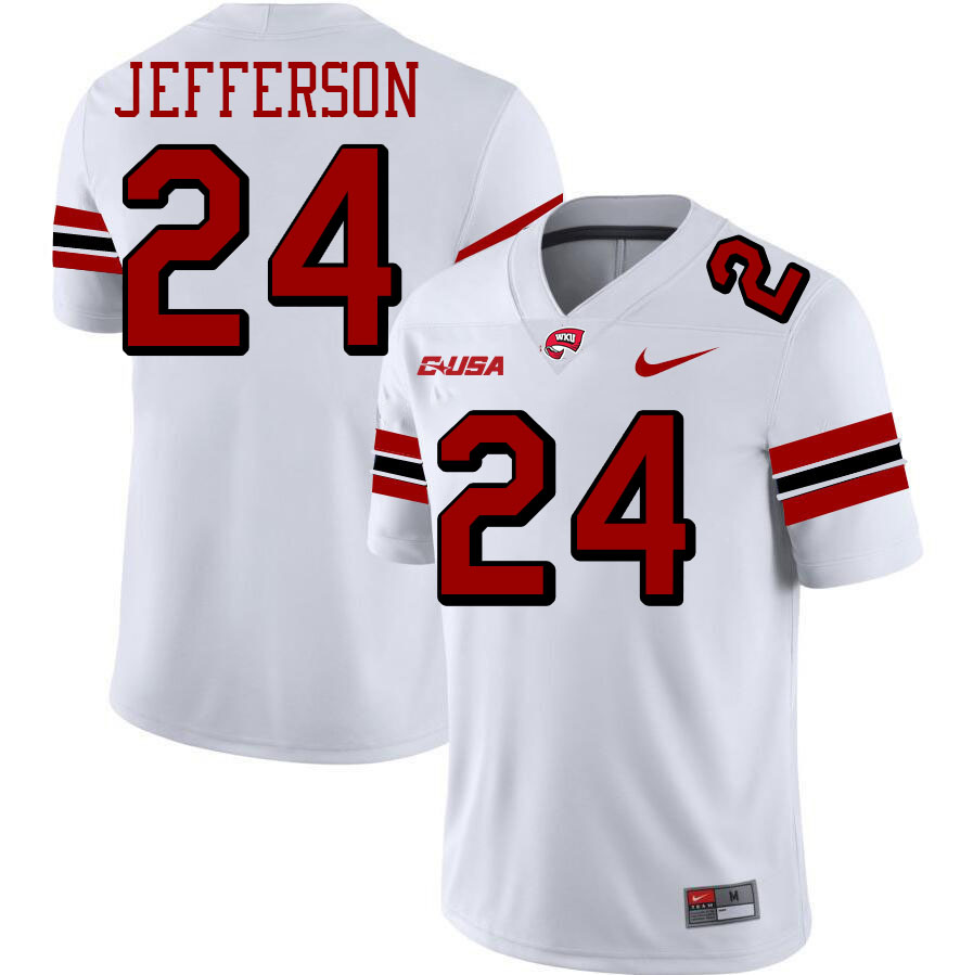 Western Kentucky Hilltoppers #24 Damari Jefferson College Football Jerseys Stitched-White